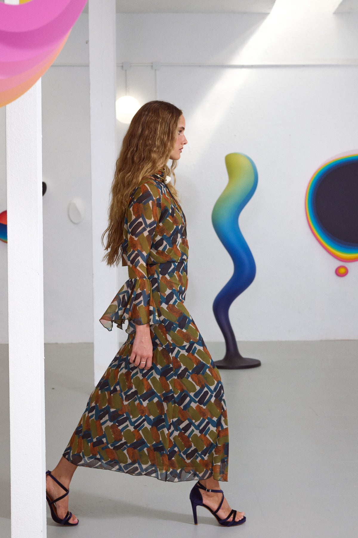 VESTIDO PRISMA PETRÓLEO