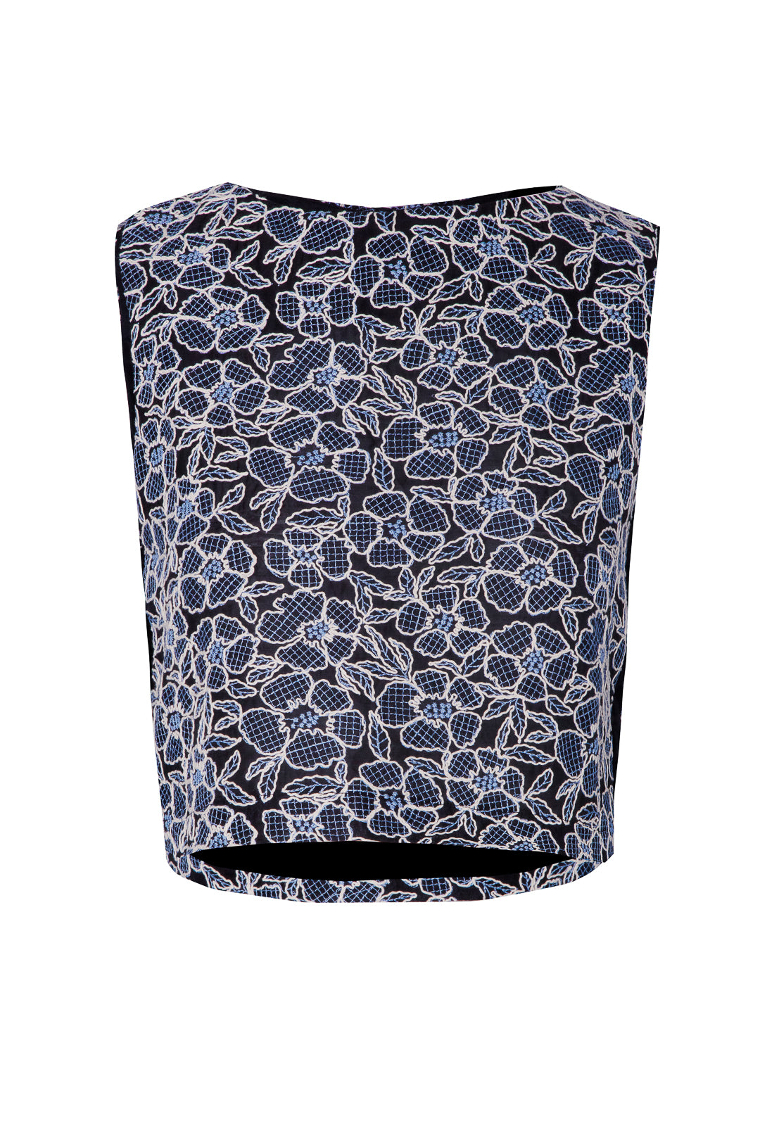 CHALECO BORDADO AZUL