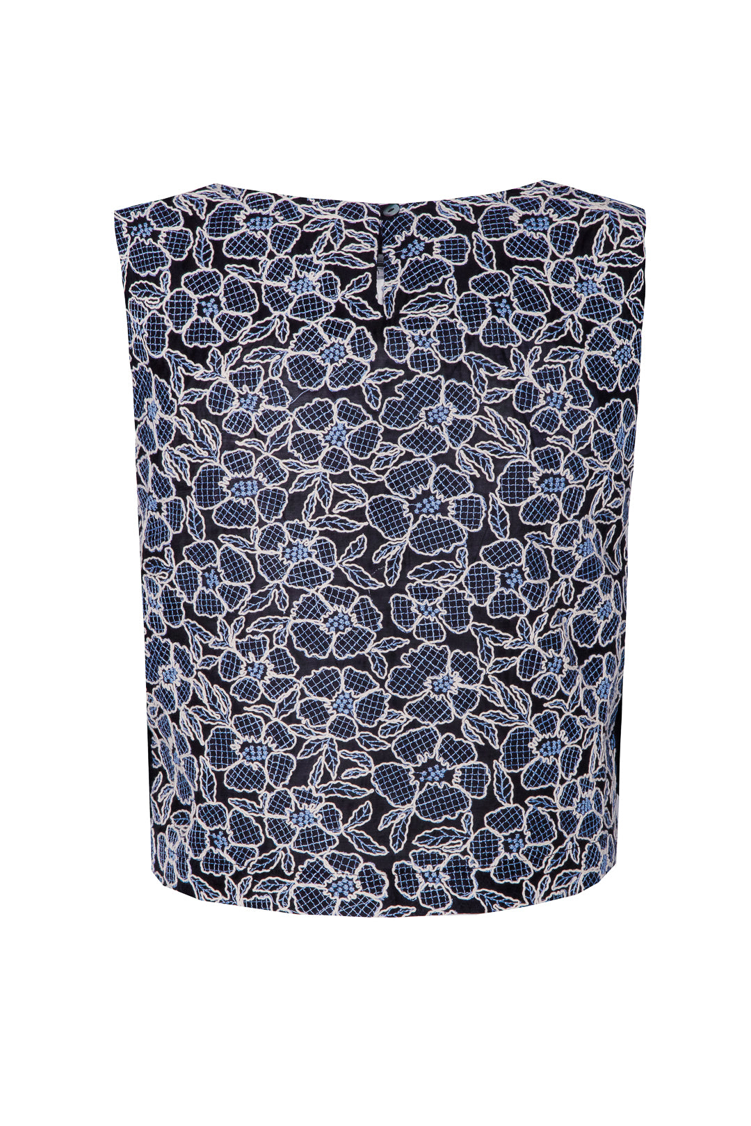CHALECO BORDADO AZUL