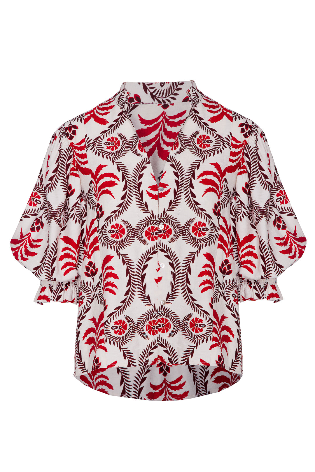 BLUSA ABULLONADA TROPICAL