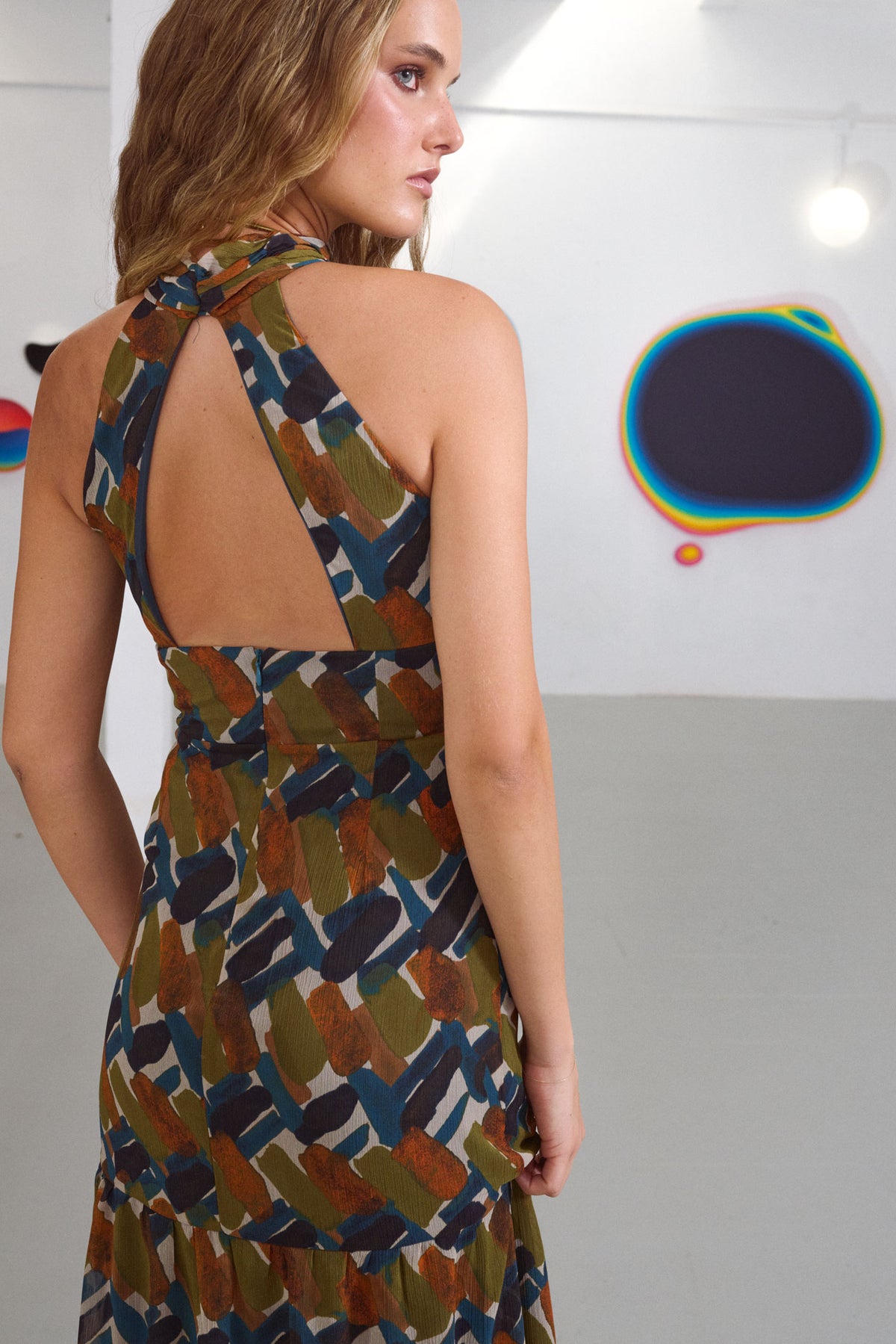 VESTIDO PRISMA PETRÓLEO