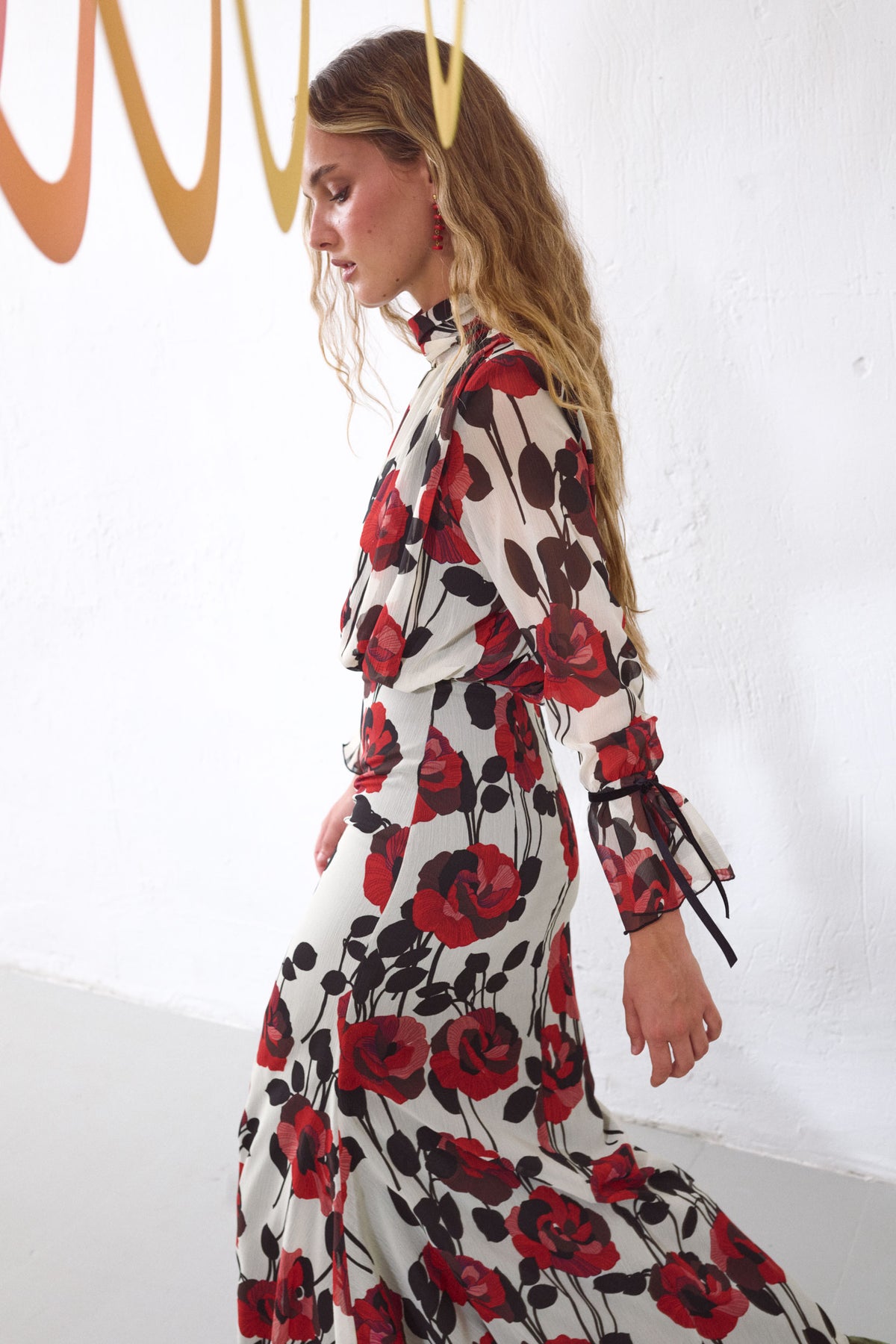 VESTIDO ATRIO FLORES ROJAS