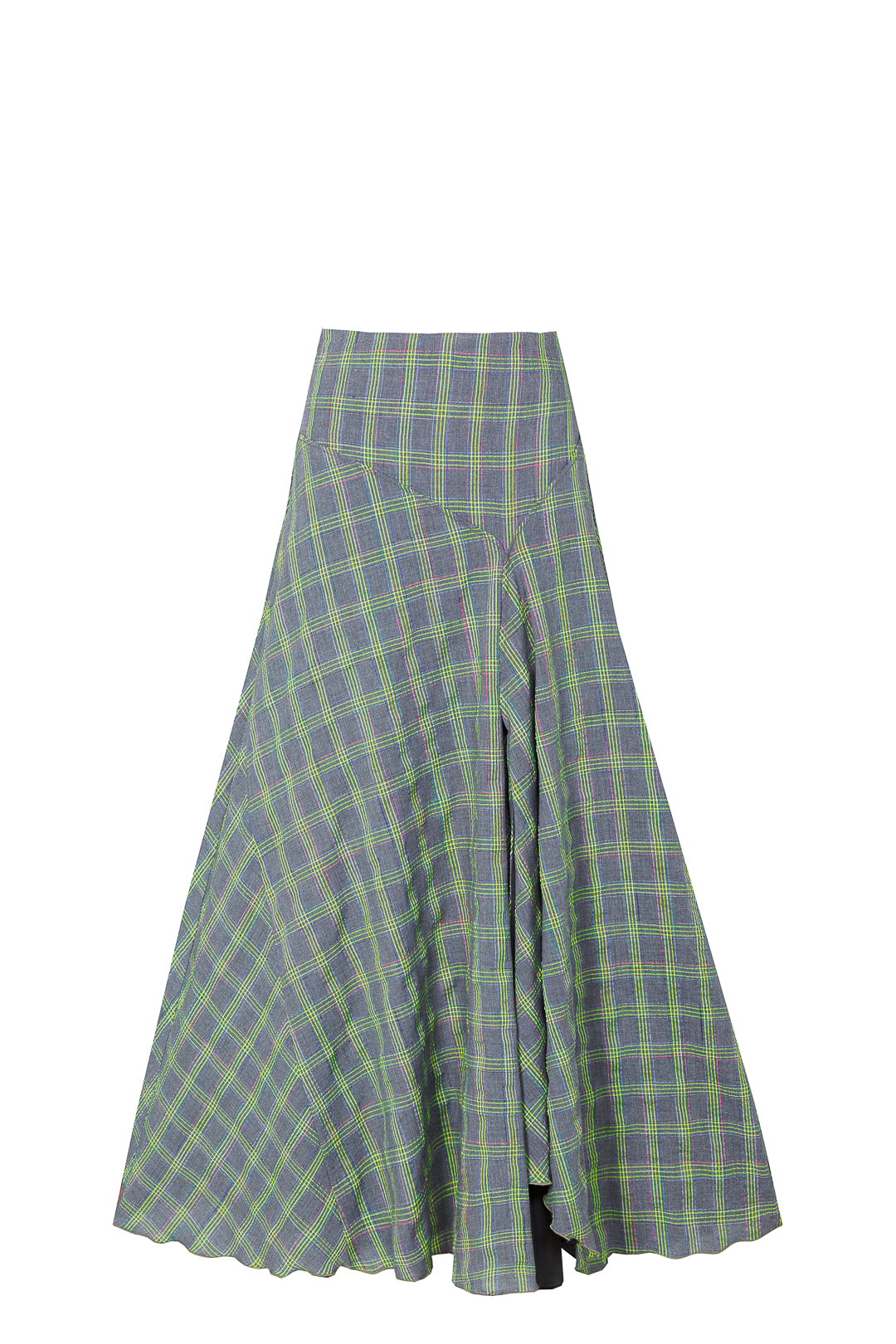 FALDA CAPA CUADROS GRIS